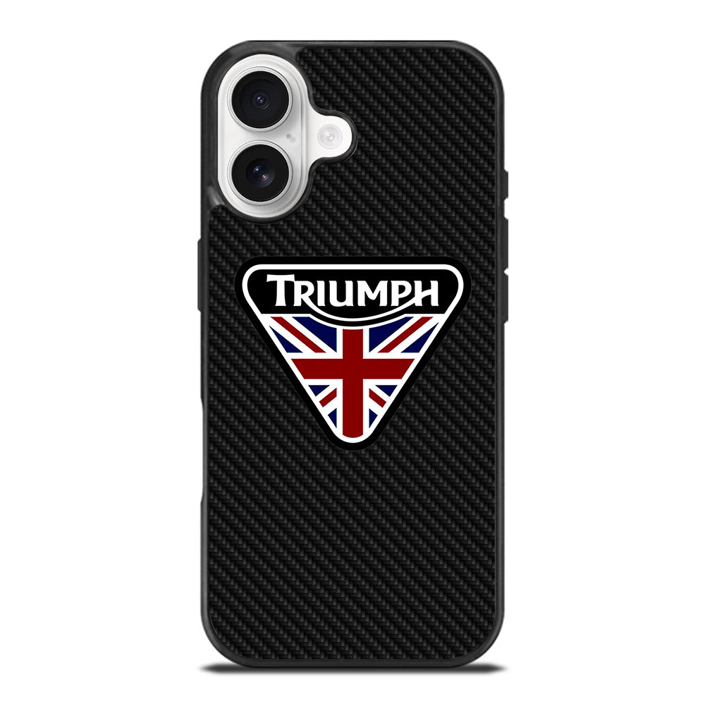 TRIUMPH MOTORCYCLE LOGO CARBON iPhone 17 Case Cover
