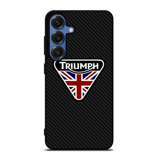 TRIUMPH MOTORCYCLE LOGO CARBON Samsung Galaxy S25 Case Cover