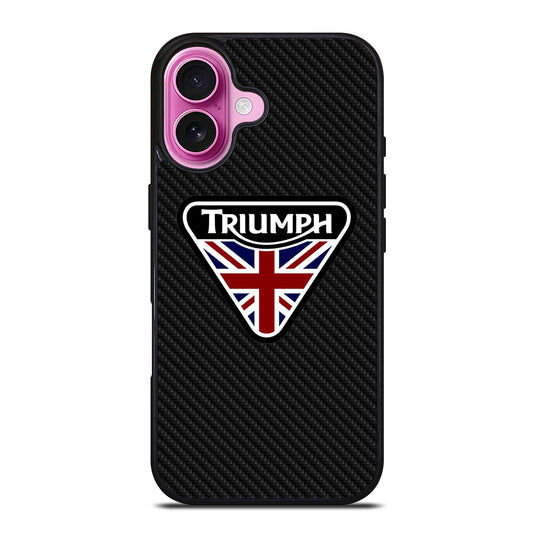 TRIUMPH MOTORCYCLE LOGO CARBON iPhone 16 Plus Case Cover