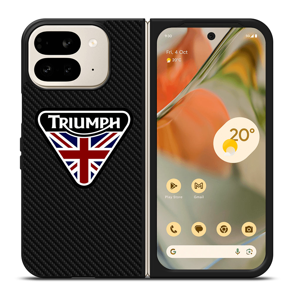 TRIUMPH MOTORCYCLE LOGO CARBON Google Pixel 9 Pro Fold Case Cover