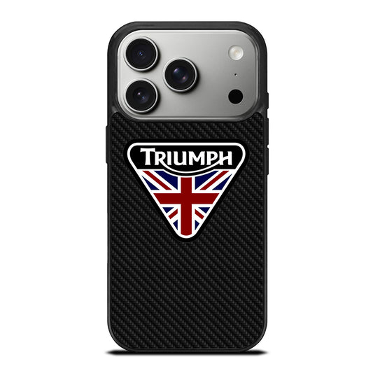 TRIUMPH MOTORCYCLE LOGO CARBON iPhone 17 Pro Case Cover