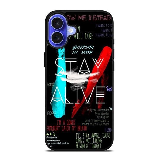 TWENTY ONE PILOTS STAY ALIVE LYRICS iPhone 16 Case Cover