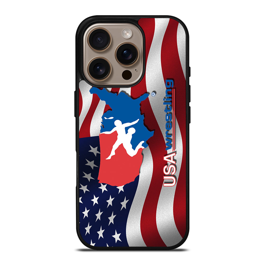 USA WRESTLING FLAG LOGO iPhone 16 Pro Case Cover