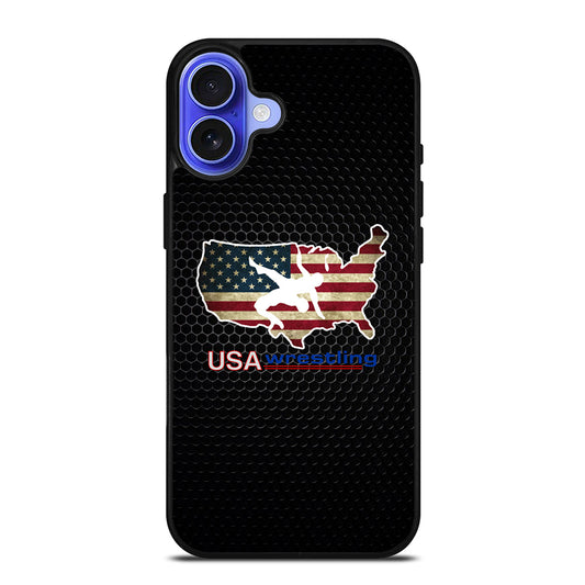 USA WRESTLING METAL LOGO iPhone 16 Case Cover