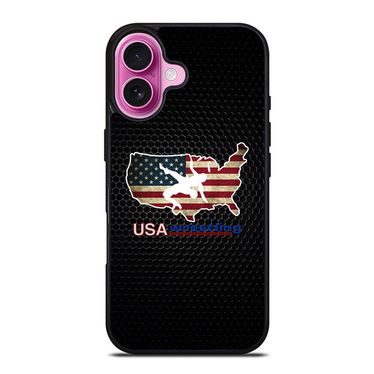 USA WRESTLING METAL LOGO iPhone 16 Plus Case Cover