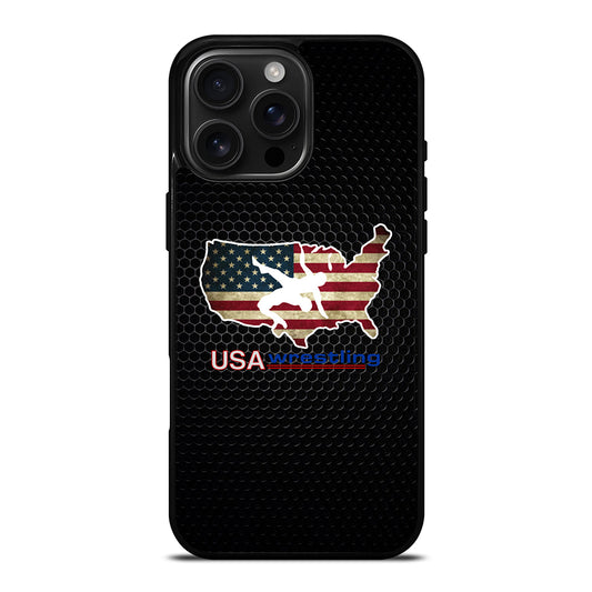 USA WRESTLING METAL LOGO iPhone 16 Pro Max Case Cover