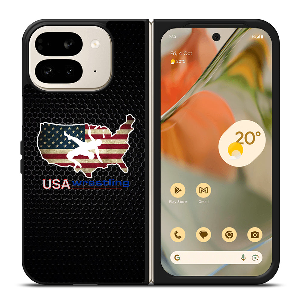 USA WRESTLING METAL LOGO Google Pixel 9 Pro Fold Case Cover