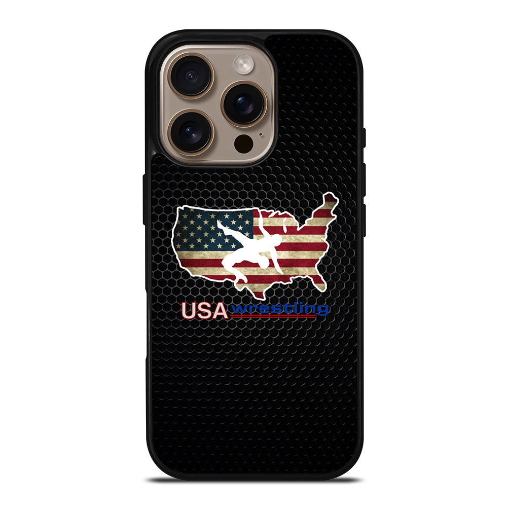 USA WRESTLING METAL LOGO iPhone 16 Pro Case Cover