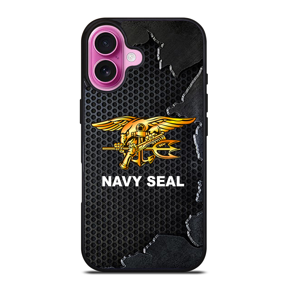 US NAVY SEAL LOGO METAL iPhone 16 Plus Case Cover