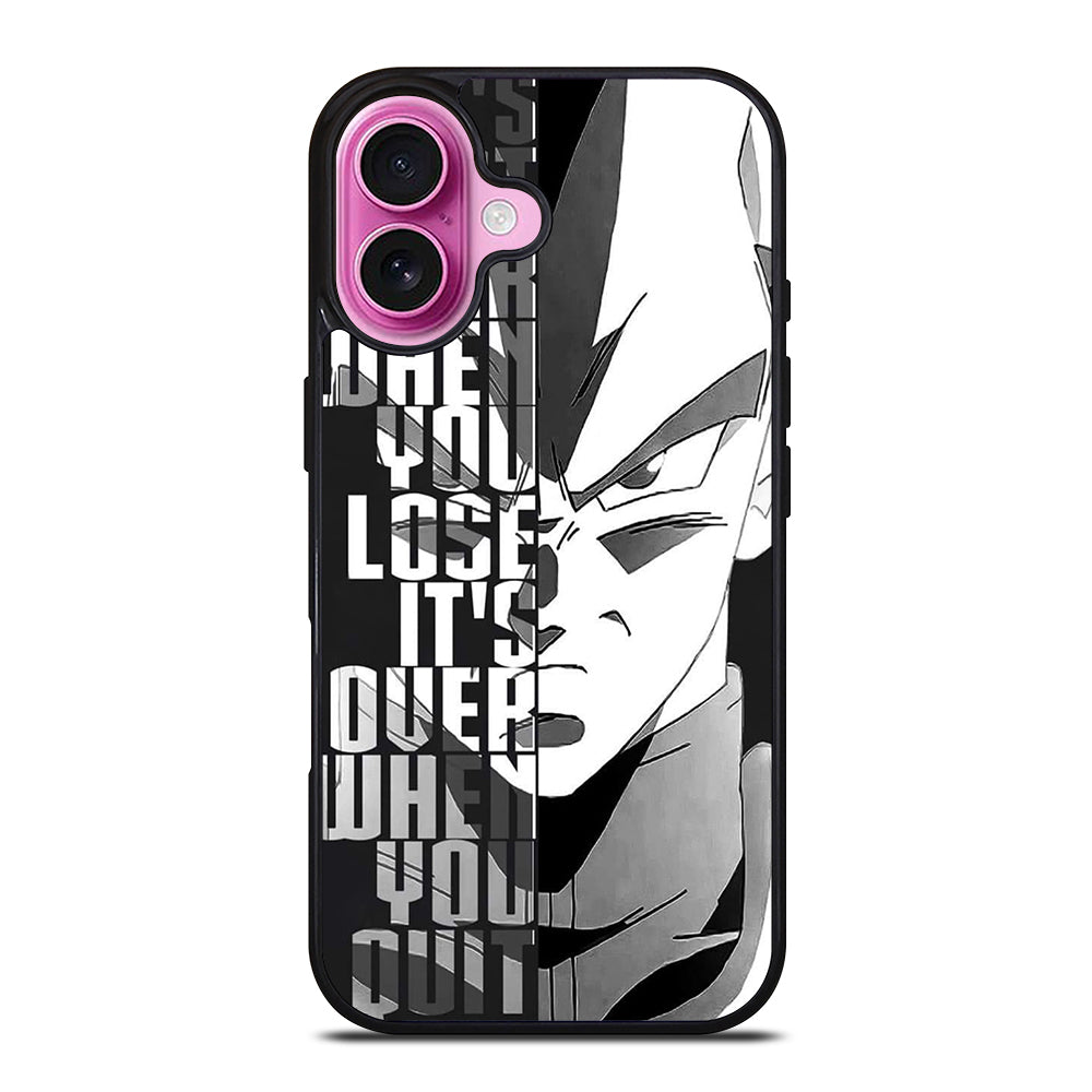 VEGETA DRAGON BALL QUOTE iPhone 16 Plus Case Cover