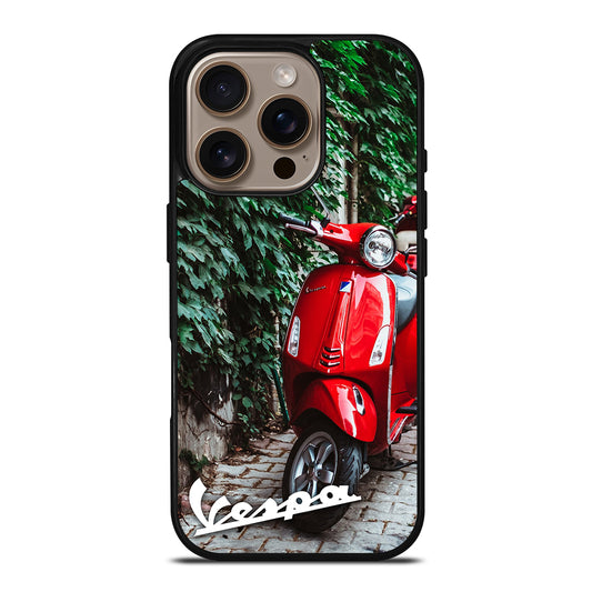 VESPA PIAGGIO RED MOTORCYCLE iPhone 16 Pro Case Cover