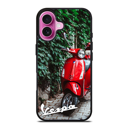 VESPA PIAGGIO RED MOTORCYCLE iPhone 16 Plus Case Cover