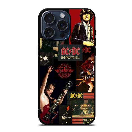 ACDC ROCK BAND COLLAGE iPhone 15 Pro Max Case Cover
