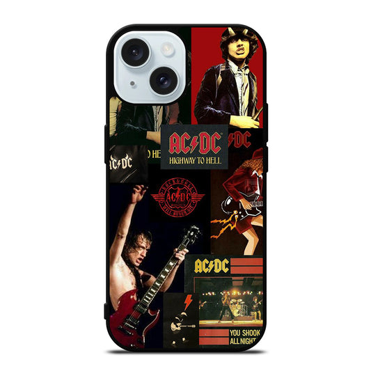 ACDC ROCK BAND COLLAGE iPhone 15 Case Cover