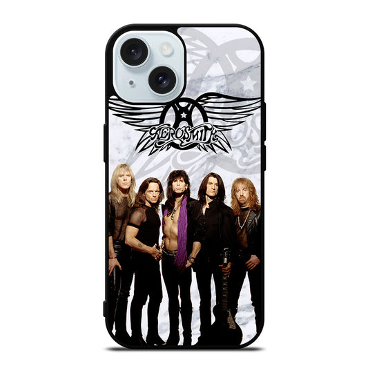 AEROSMITH ROCK BAND MARBLE iPhone 15 Case Cover