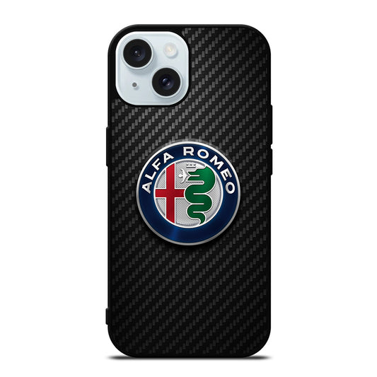 ALFA ROMEO CARBON EMBLEM iPhone 15 Case Cover