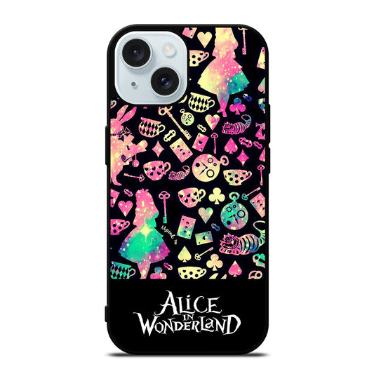 ALICE IN WONDERLAND PATTERN iPhone 15 Case Cover