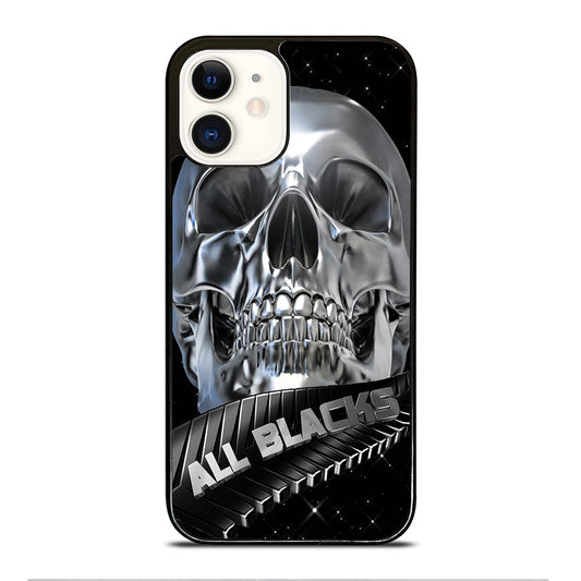 ALL BLACKS NEW ZEALAND RUGBY SKULL iPhone 12 Case Cover
