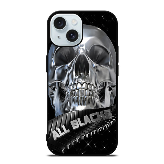 ALL BLACKS NEW ZEALAND RUGBY SKULL iPhone 15 Case Cover