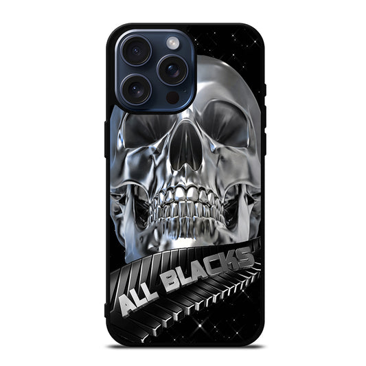 ALL BLACKS NEW ZEALAND RUGBY SKULL iPhone 15 Pro Max Case Cover