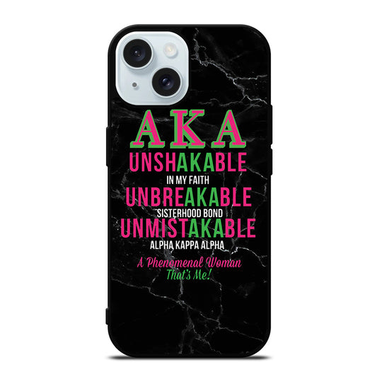 ALPHA KAPPA ALPHA BLACK MARBLE iPhone 15 Case Cover