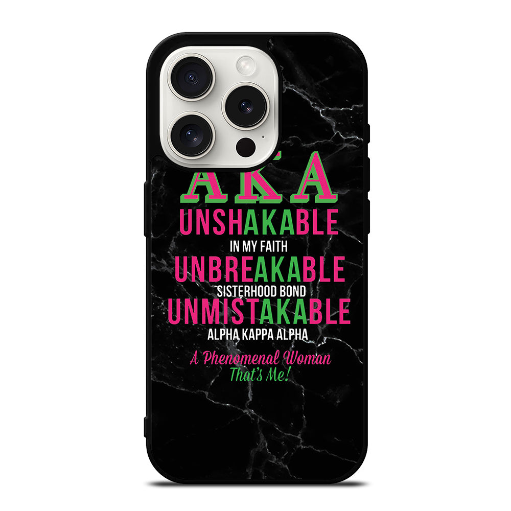 ALPHA KAPPA ALPHA BLACK MARBLE iPhone 15 Pro Case Cover