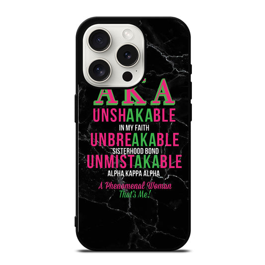 ALPHA KAPPA ALPHA BLACK MARBLE iPhone 15 Pro Case Cover