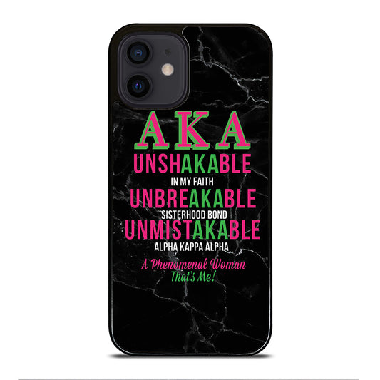 ALPHA KAPPA ALPHA BLACK MARBLE iPhone 12 Mini Case Cover