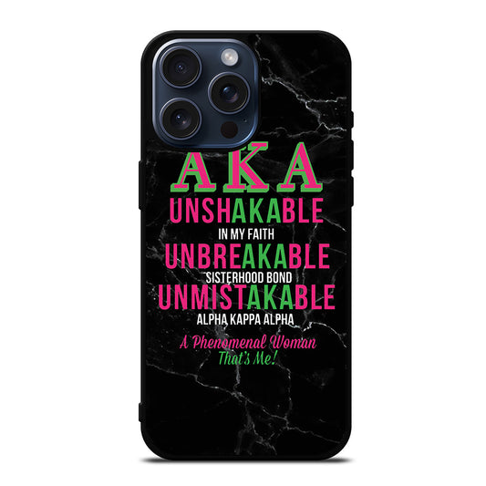 ALPHA KAPPA ALPHA BLACK MARBLE iPhone 15 Pro Max Case Cover