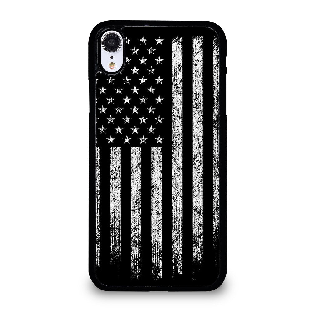 AMERICAN FLAG BLACK AND WHITE iPhone XR Case Cover