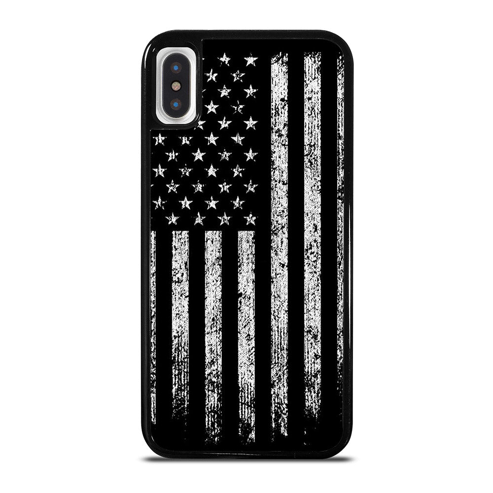 AMERICAN FLAG BLACK AND WHITE iPhone X / XS Case Cover