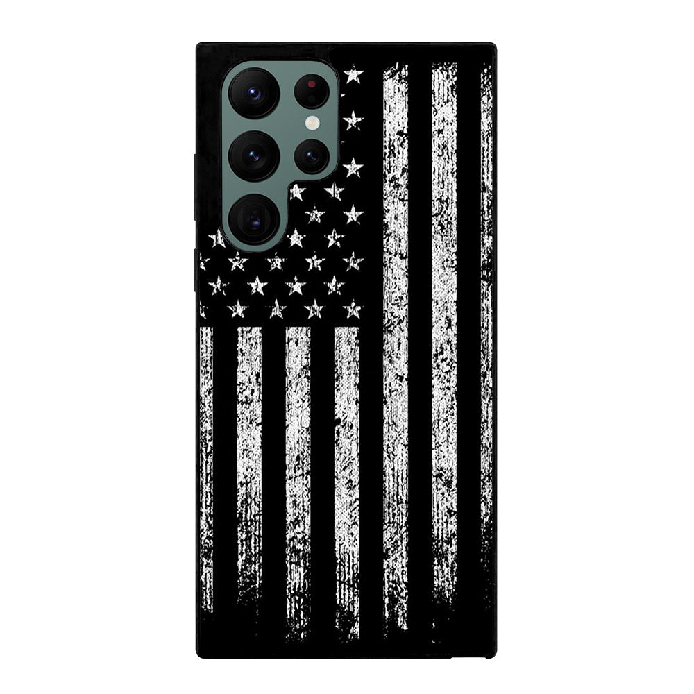 AMERICAN FLAG BLACK AND WHITE Samsung Galaxy S22 Ultra Case Cover