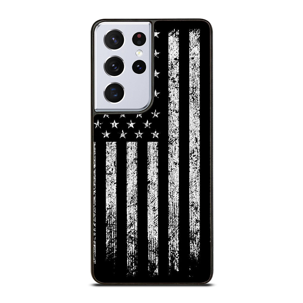 AMERICAN FLAG BLACK AND WHITE Samsung Galaxy S21 Ultra Case Cover