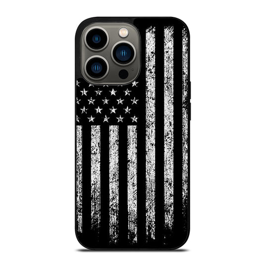 AMERICAN FLAG BLACK AND WHITE iPhone 13 Pro Case Cover