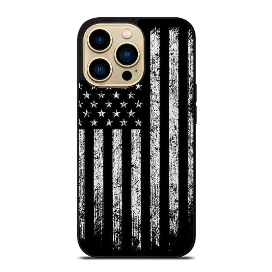 AMERICAN FLAG BLACK AND WHITE iPhone 14 Pro Max Case Cover