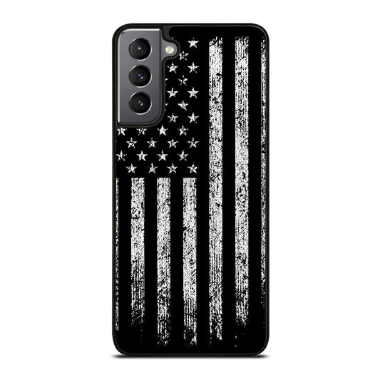 AMERICAN FLAG BLACK AND WHITE Samsung Galaxy S21 Plus Case Cover