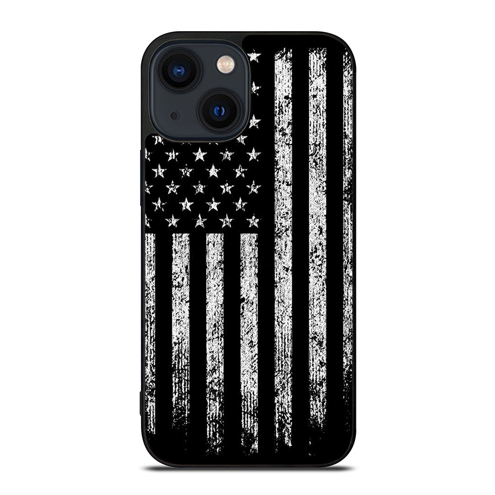 AMERICAN FLAG BLACK AND WHITE iPhone 14 Plus Case Cover