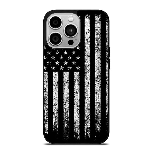 AMERICAN FLAG BLACK AND WHITE iPhone 14 Pro Case Cover