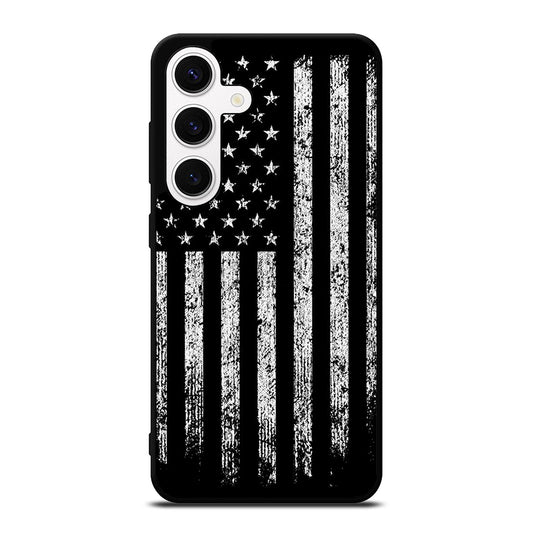 AMERICAN FLAG BLACK AND WHITE Samsung Galaxy S24 Case Cover