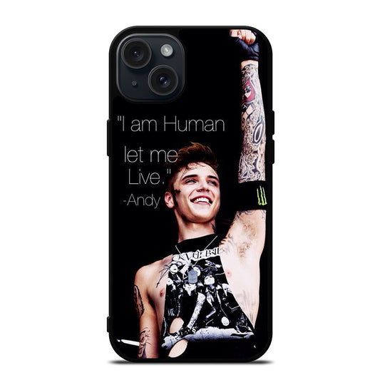 ANDY BIERSACK BLACK VEIL BRIDES QUOTE iPhone 15 Plus Case Cover