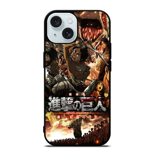 ANIME ATTACK ON TITAN CHARACTER iPhone 15 Case Cover