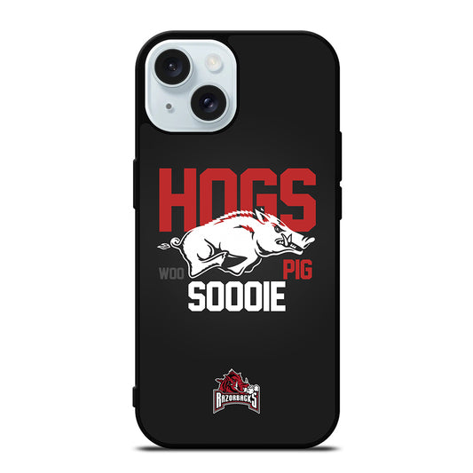 ARKANSAS RAZORBACKS HOGS WOO PIG SOODIE iPhone 15 Case Cover