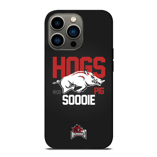 ARKANSAS RAZORBACKS HOGS WOO PIG SOODIE iPhone 13 Pro Case Cover