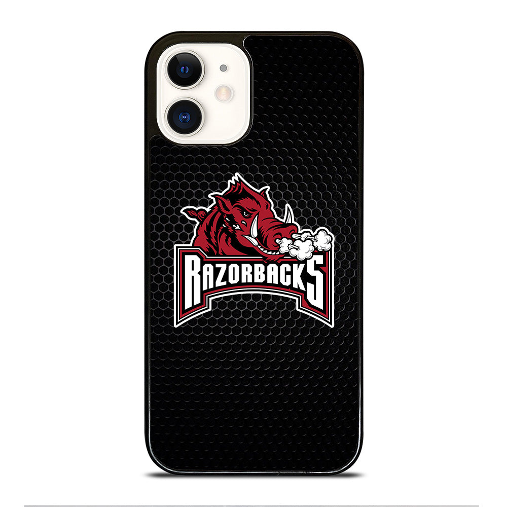 ARKANSAS RAZORBACKS METAL LOGO iPhone 12 Case Cover