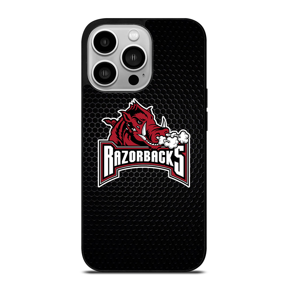 ARKANSAS RAZORBACKS METAL LOGO iPhone 14 Pro Case Cover