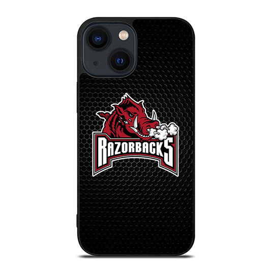 ARKANSAS RAZORBACKS METAL LOGO iPhone 14 Plus Case Cover
