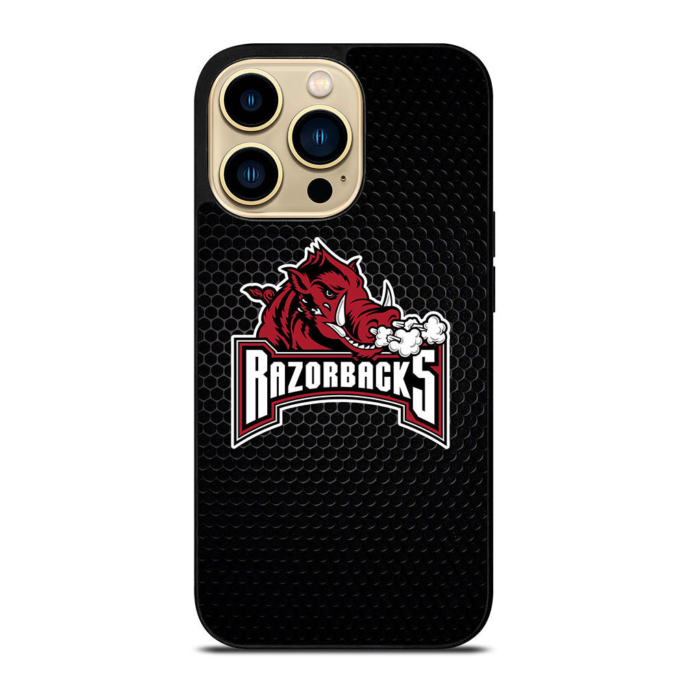 ARKANSAS RAZORBACKS METAL LOGO iPhone 14 Pro Max Case Cover