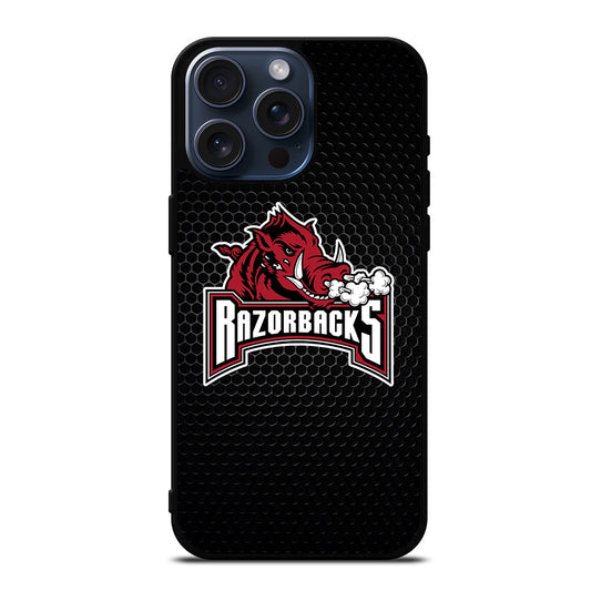 ARKANSAS RAZORBACKS METAL LOGO iPhone 15 Pro Max Case Cover