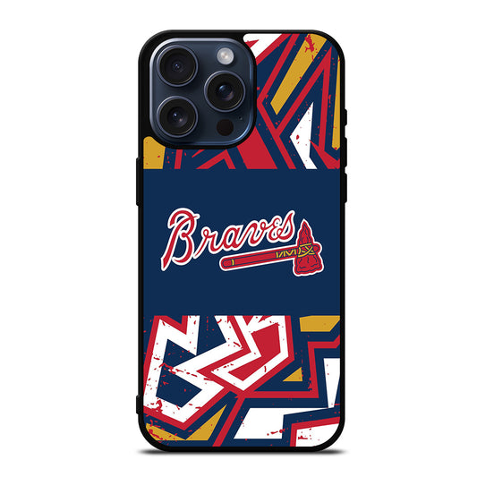 ATLANTA BRAVES ART LOGO 2 iPhone 15 Pro Max Case Cover