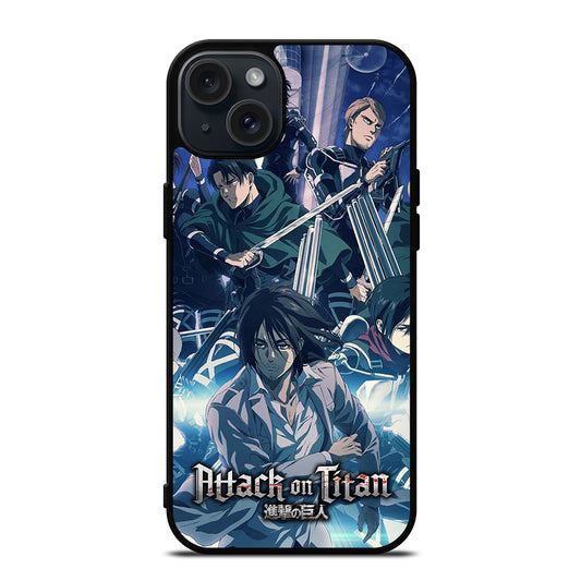 ATTACK ON TITAN ANIME CHARACTER iPhone 15 Plus Case Cover